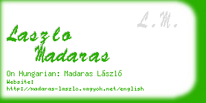 laszlo madaras business card